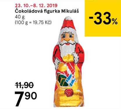 Čokoládová figurka Mikuláš, 40 g