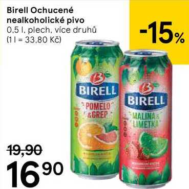Birell Ochucené nealkoholické pivo, 0,5 l