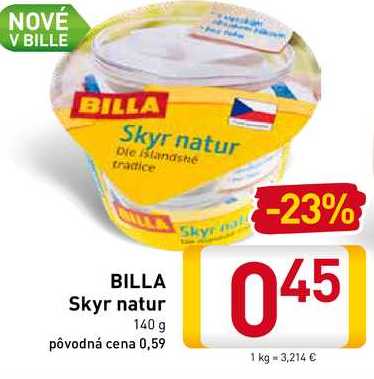 BILLA Skyr natur  140 g