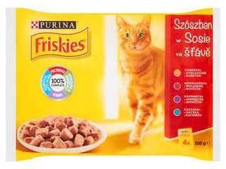 Kapsičky FRISKIES - mäso v omáčke, 4 x 100 g